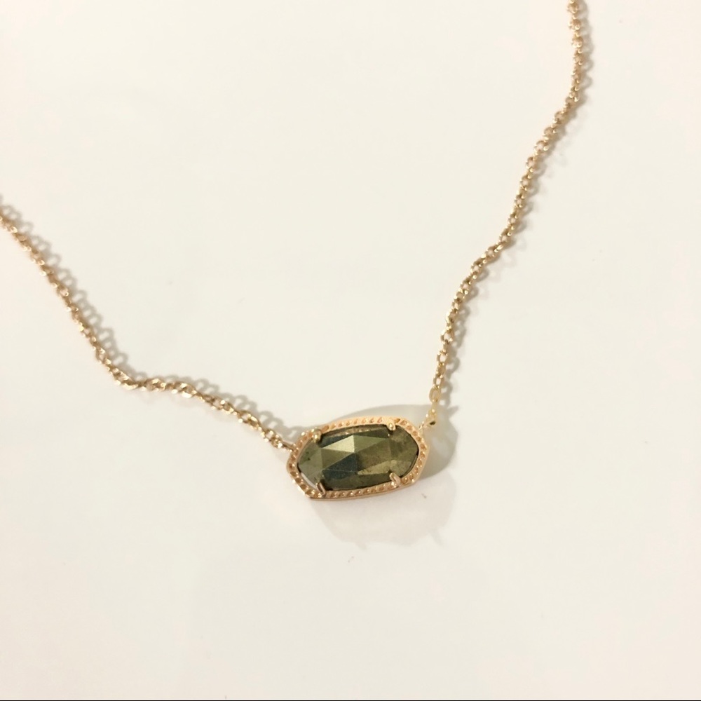 Kendra Scott olive green necklace